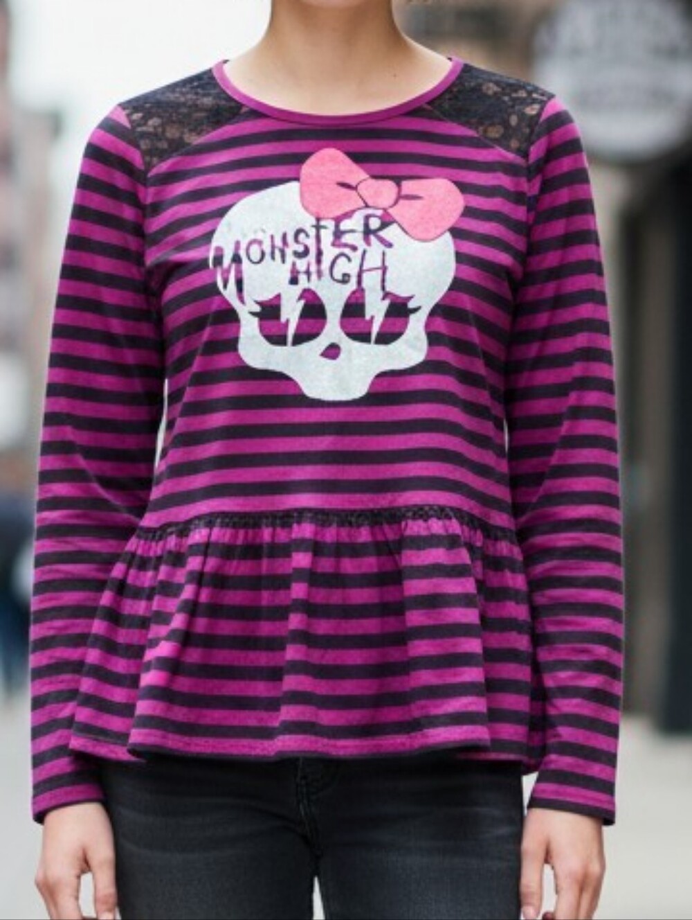 Monster High Girl's dress - Purple, Black & Pink with Lace ( 3045